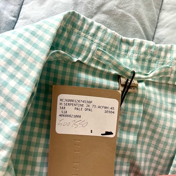 Burberry Serpentine Slim Fit Gingham Cotton Tailored Blazer NWT - Picture 10 of 13